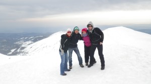 Made it to the summit! We deserve strudel!