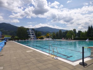 The beautiful, local outdoor pool.
