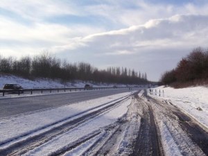 Autobahn snow driving