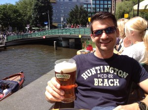 People watching by the canal