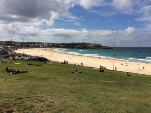 He's at Bondi... I'm organising the wedding!