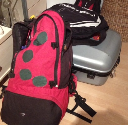 Backpack flying home