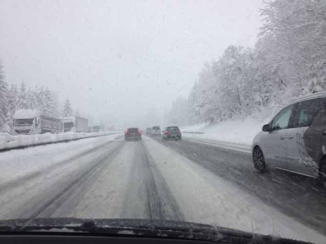 Snow driving April Austria