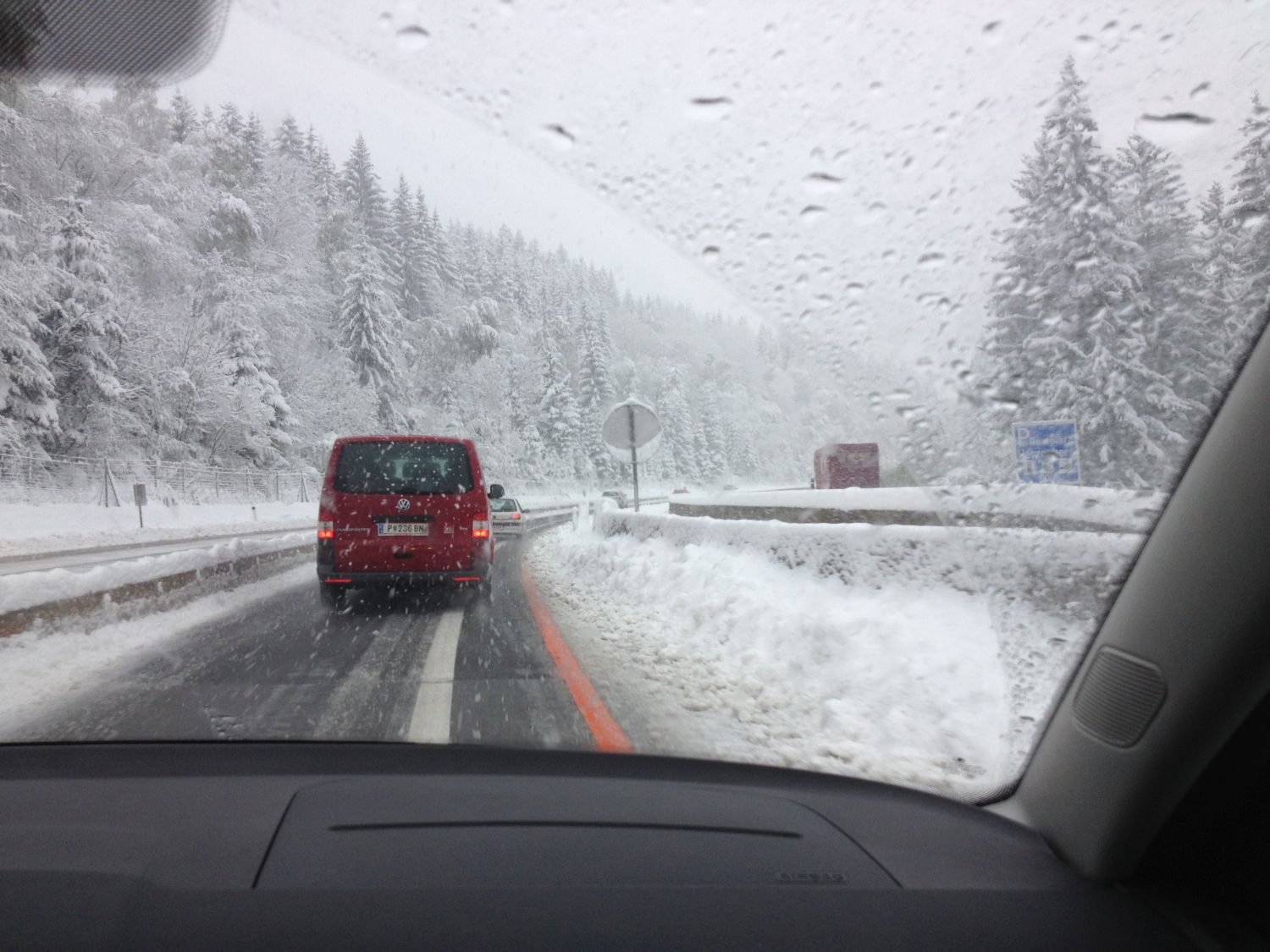Snow driving April Austria