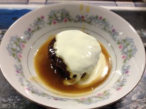 Homemade sticky date pudding