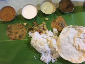 Southern Indian food banana leaf
