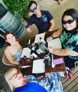 Australia - winery catching up with friends