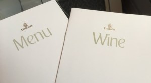 Business Class menus