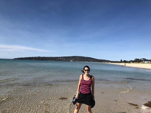 On the beach in Safety beach, Australia