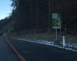 Roadworks in Austria on the autobahn cute signs