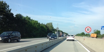 Roadworks in Austria on the autobahn