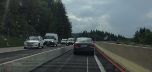 Roadworks in Austria on the autobahn