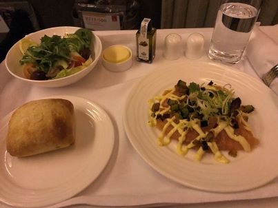 business class meal