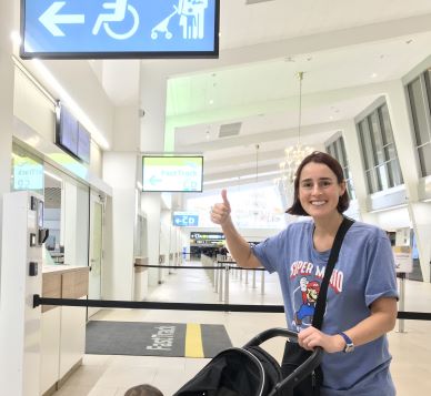 airport with toddler